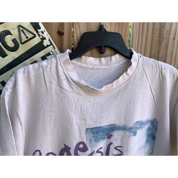 Vintage 90s Genesis We Cant Dance World Tour 1992 UK Flag T-Shirt Size L - Picture 5 of 7